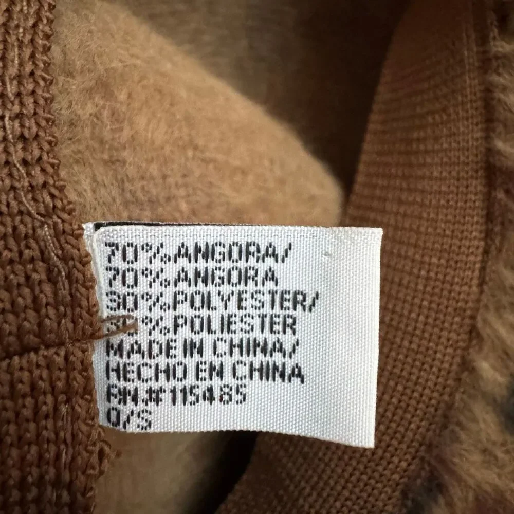 Vintage Leopard Animal Print Bucket 70% Angora Hat Brown Black - Picture 5 of 5